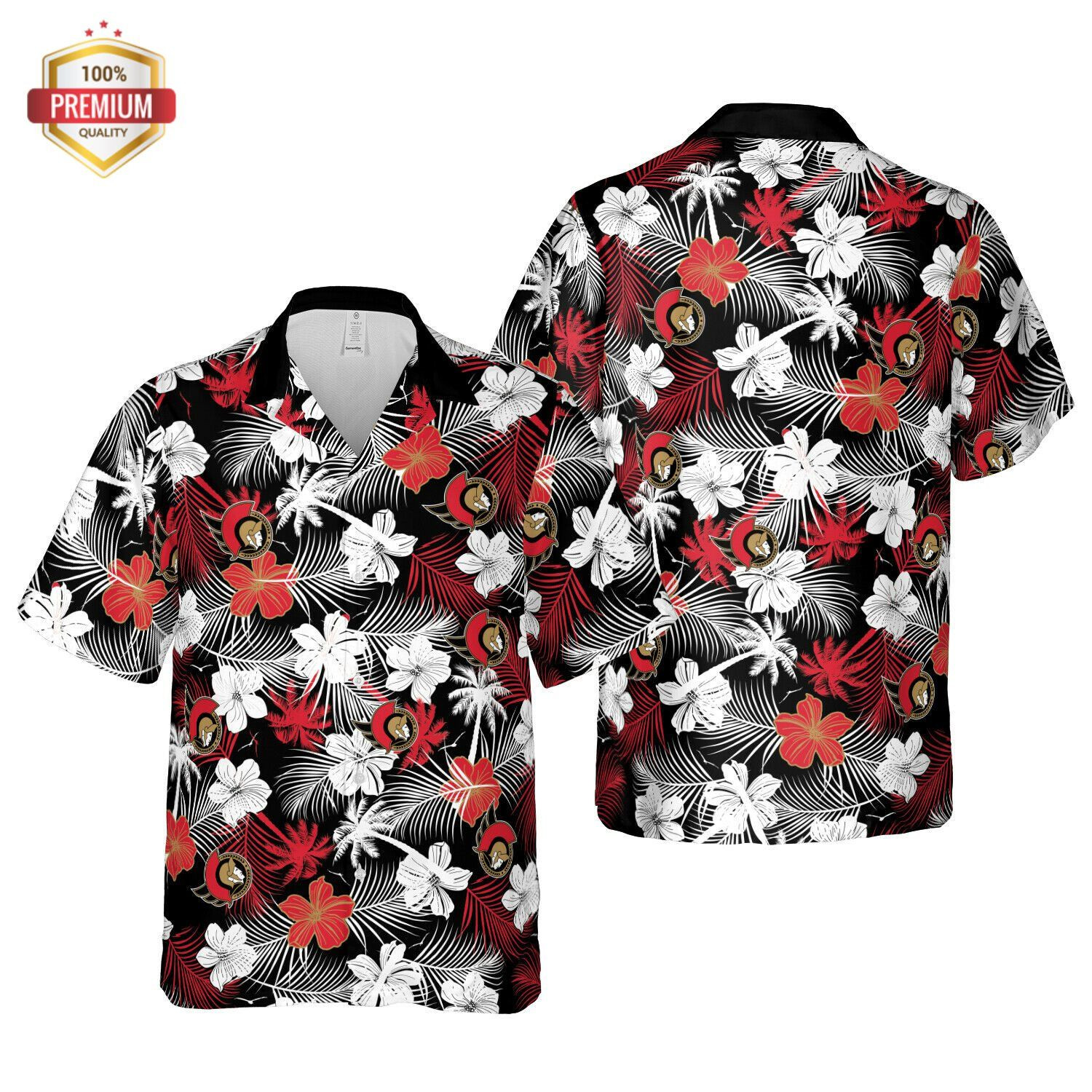 Ottawa Senators Hawaii Hawaiian Shirt Tropical Aloha Button Up