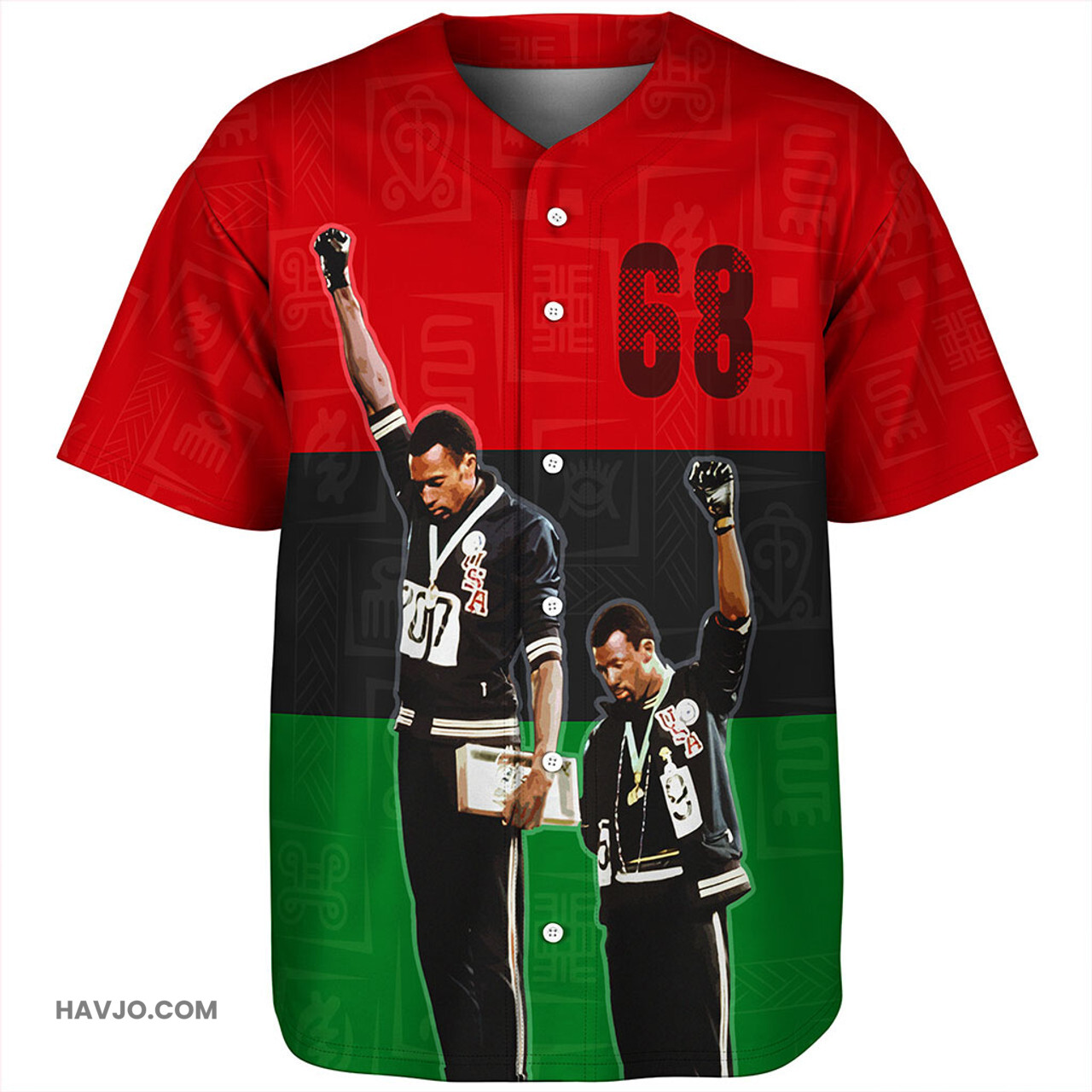 Pan-African 68 Olympics Baseball Jersey