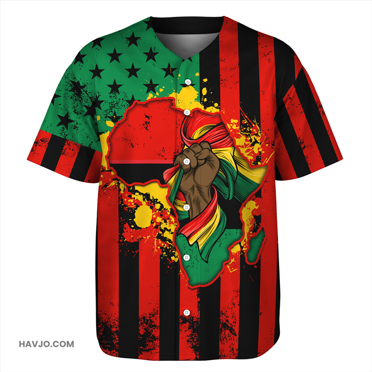 Pan-African African American Power Flag Baseball Jersey