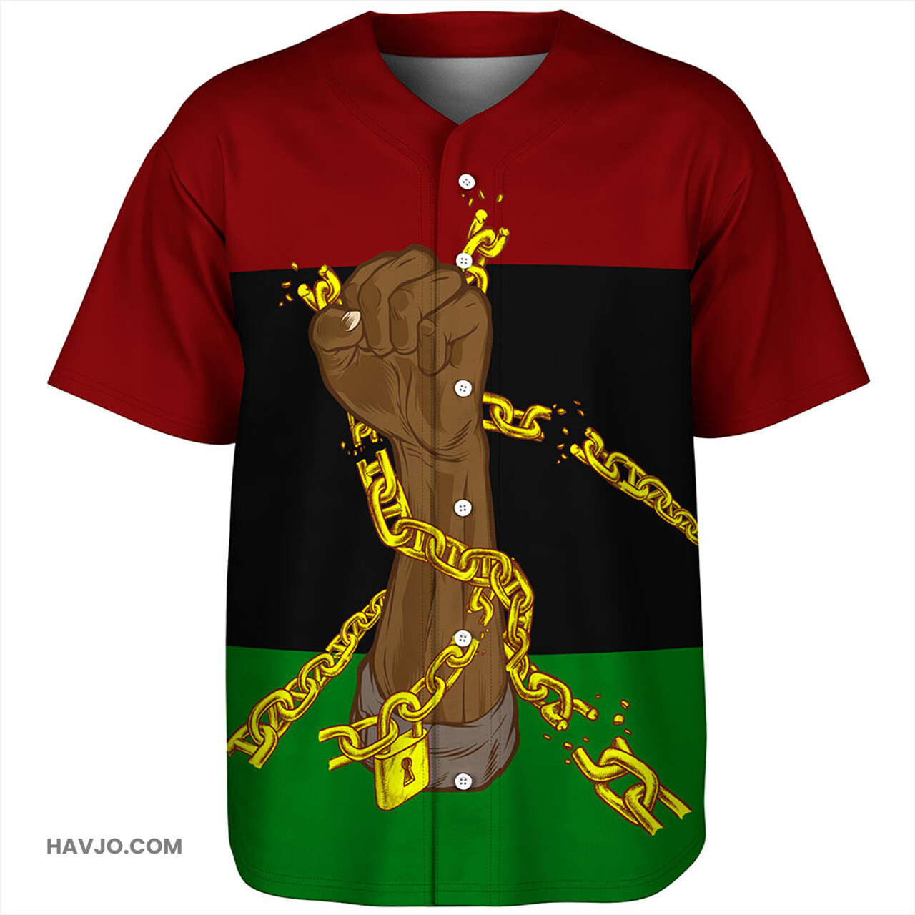 Pan-African Flag And Black Power Baseball Jersey