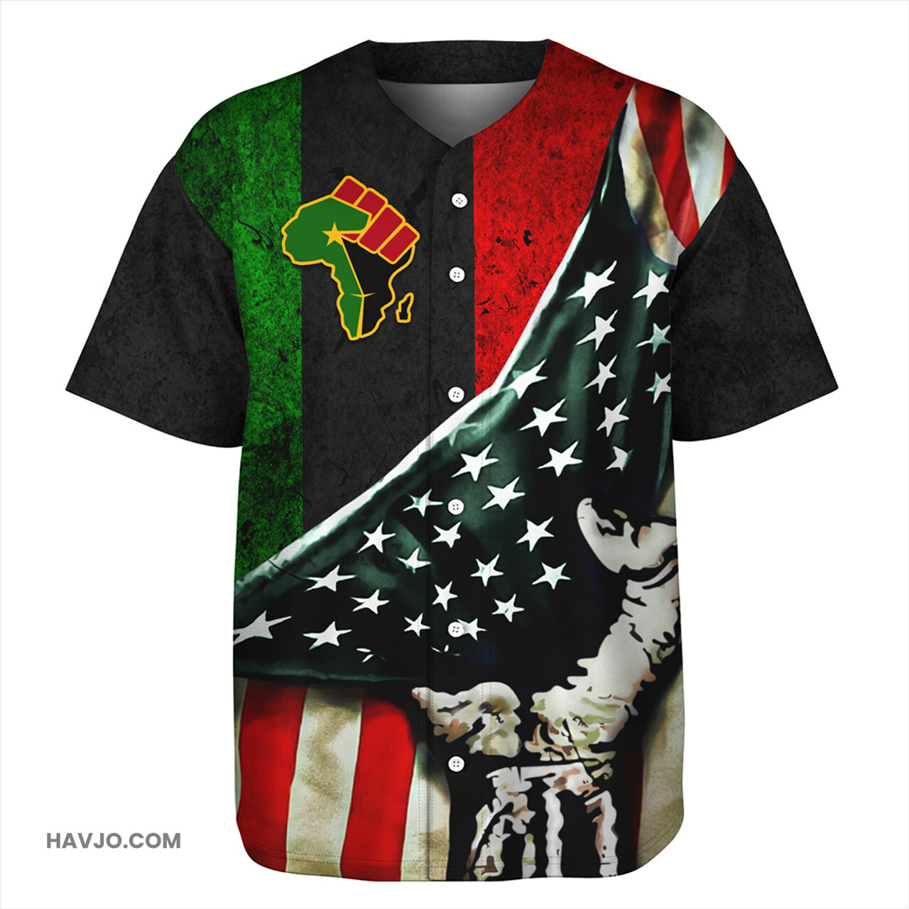 Pan-African Flag Pan-African American Pride Power Baseball Jersey