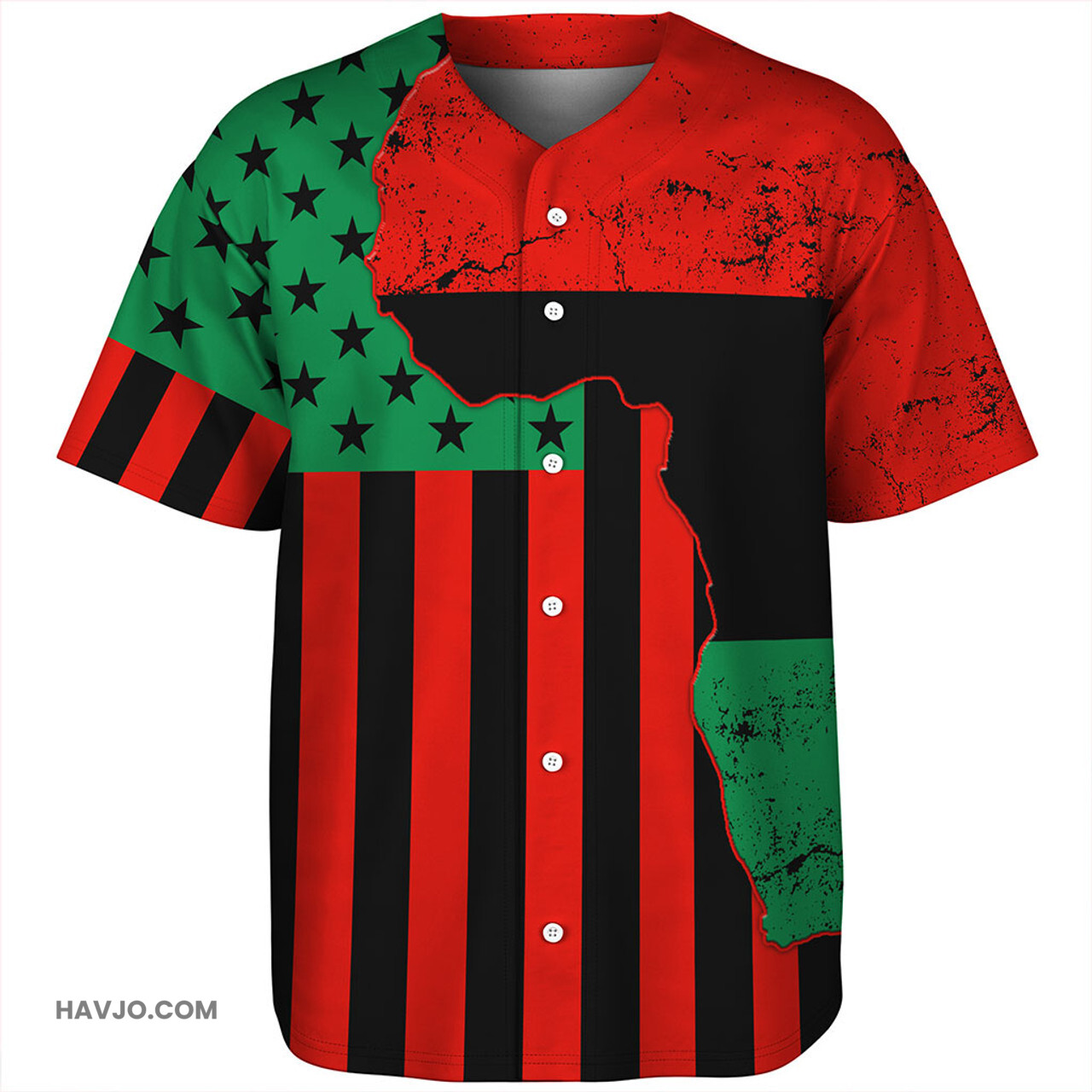 Pan-African Flag Pan-African Pround Black American Unia Style Baseball Jersey