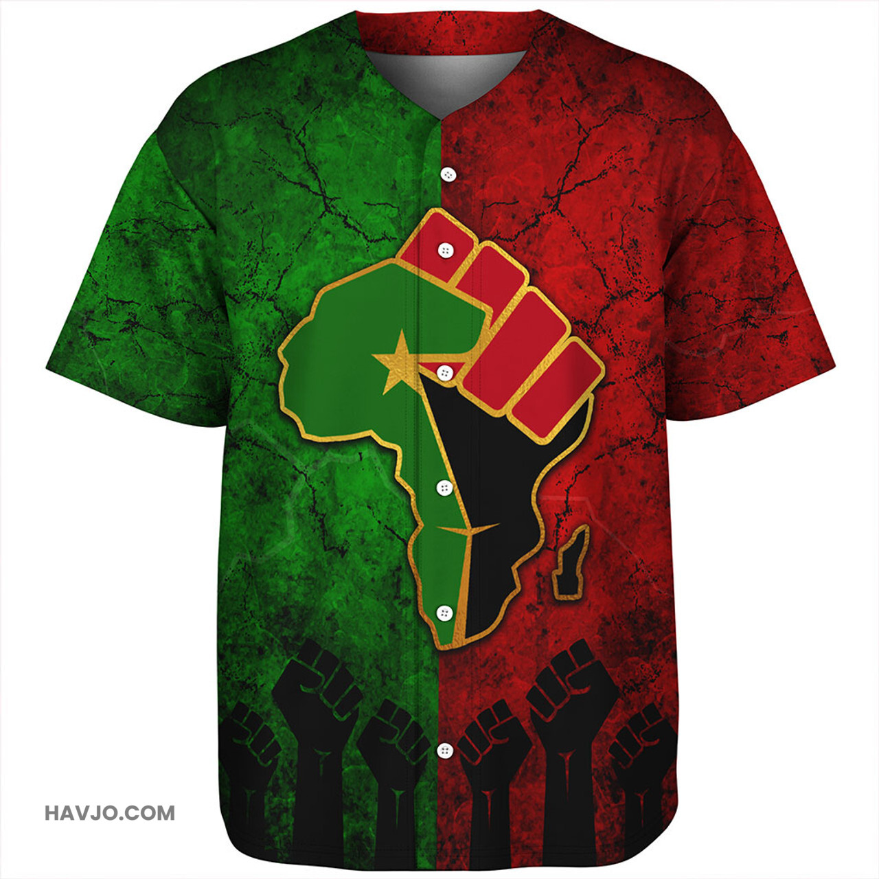 Pan-African Flag Pattern On Dirty Old Baseball Jersey
