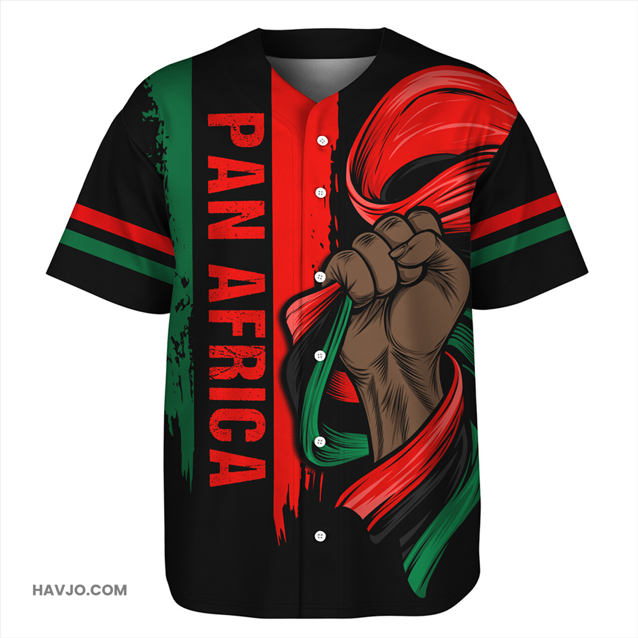Pan-African Pan Africa Black Power Flag Baseball Jersey