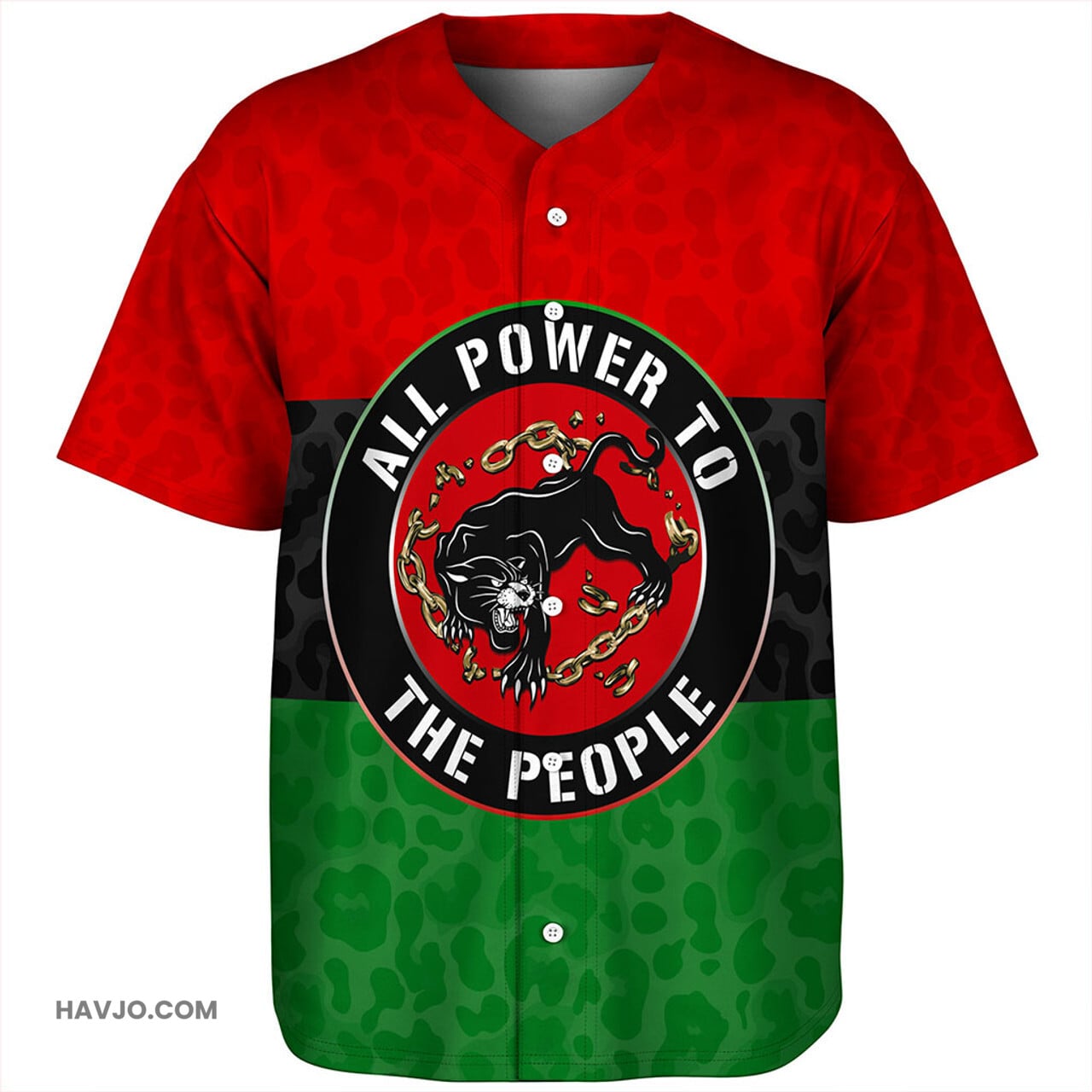 Pan-African Panther Chain All Power To The People Baseball Jersey