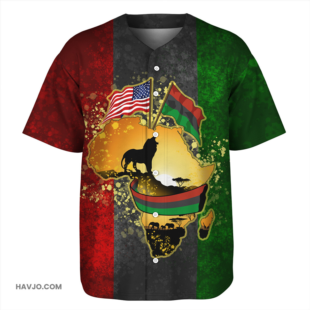 Pan-African With Flag Africa Baseball Jersey