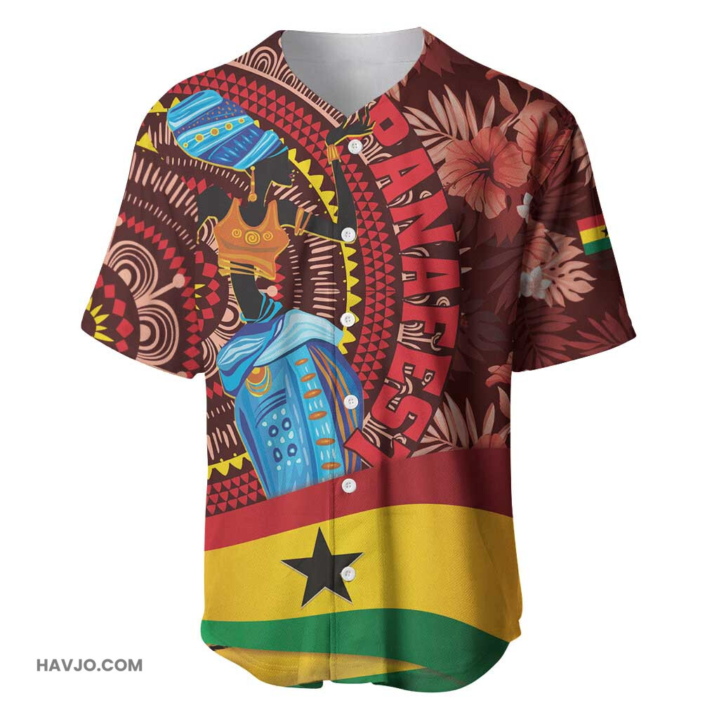 Panafest Ghana Tropical African Pattern Baseball Jersey