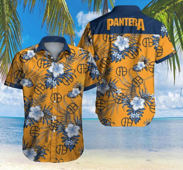 Pantera Rocker Band Hawaiian Shirt Tropical Aloha Button Up