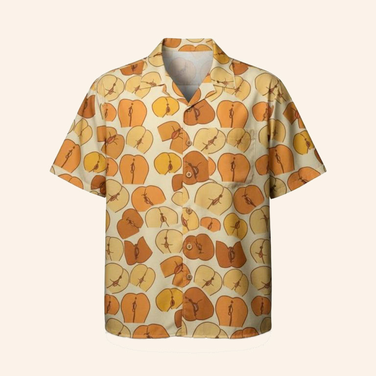 Peaches Butt Hawaiian Shirt Vintage Peaches Butt Aloha Shirt For Men Women Christmas Gifts