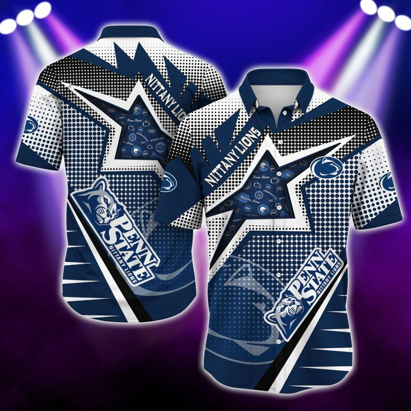 Penn State Nittany Lions Ncaa Hawaiian Shirt Tropical Aloha Button Up