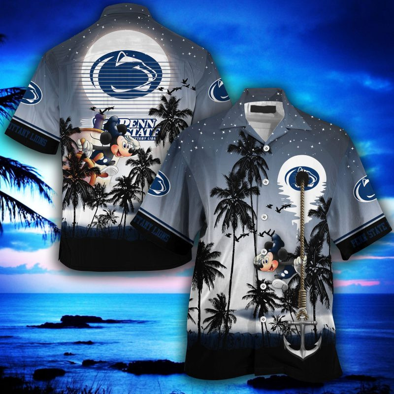 Penn State Nittany Lions Ncaa Summer Hawaiian Shirt Tropical Aloha Button Up