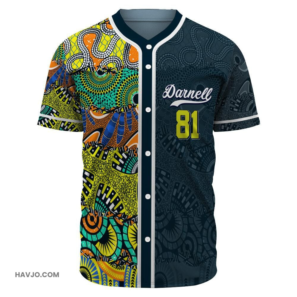 Personalised African Pattern Baseball Jersey