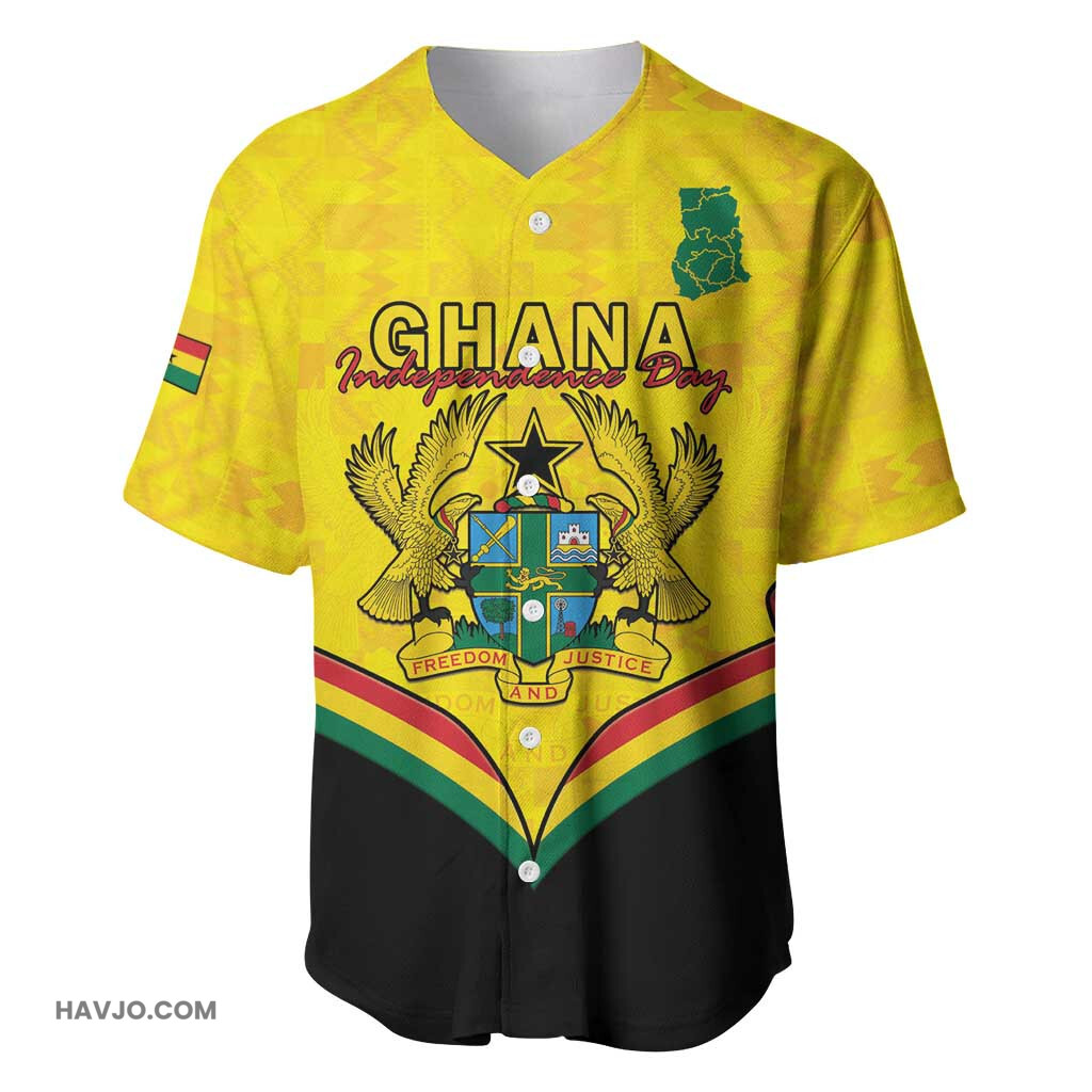 Personalised Afro Ghana 68th Anniversary Independence Baseball Jersey