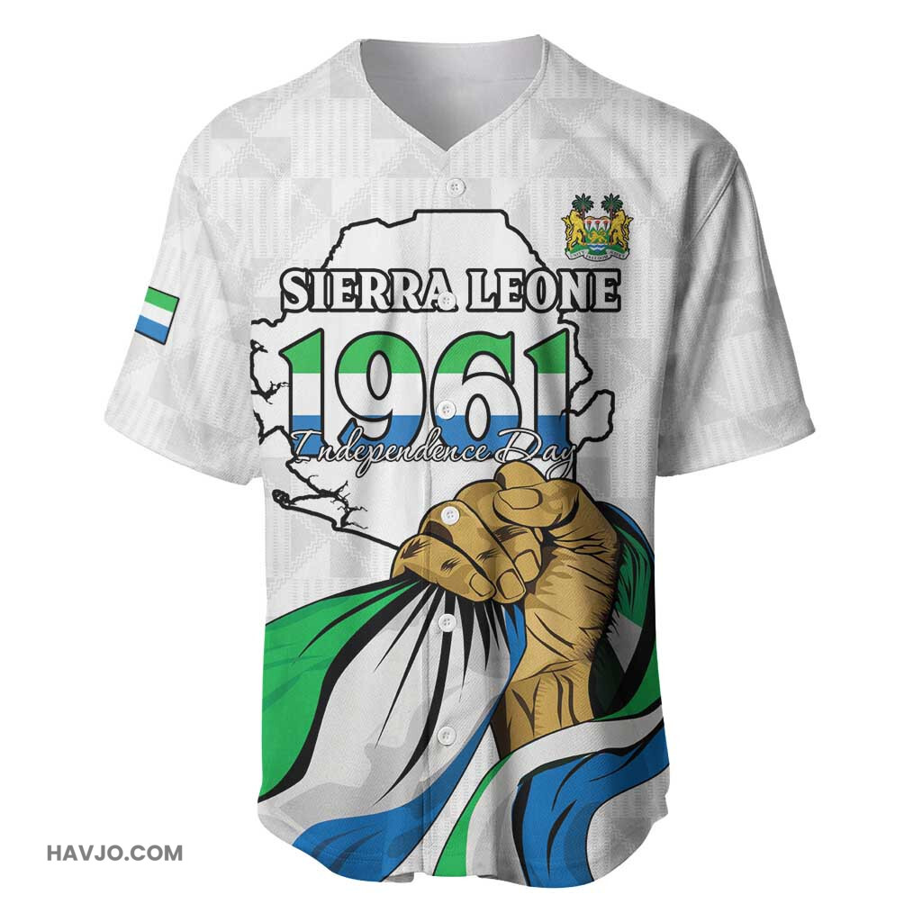 Personalised Happy Independence Sierra Leone April 27th Baseball Jersey
