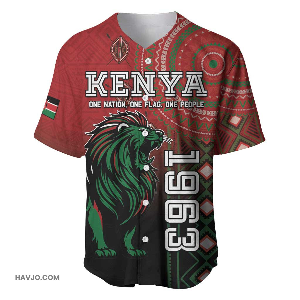 Personalised Kenya Jamhuri Day One Nation One Flag One People Baseball Jersey