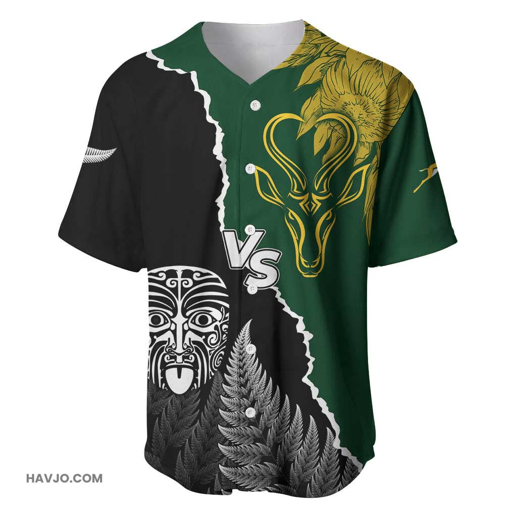 Personalised New Zealand Vs South Africa Rugby Rivals Dynamics Baseball Jersey