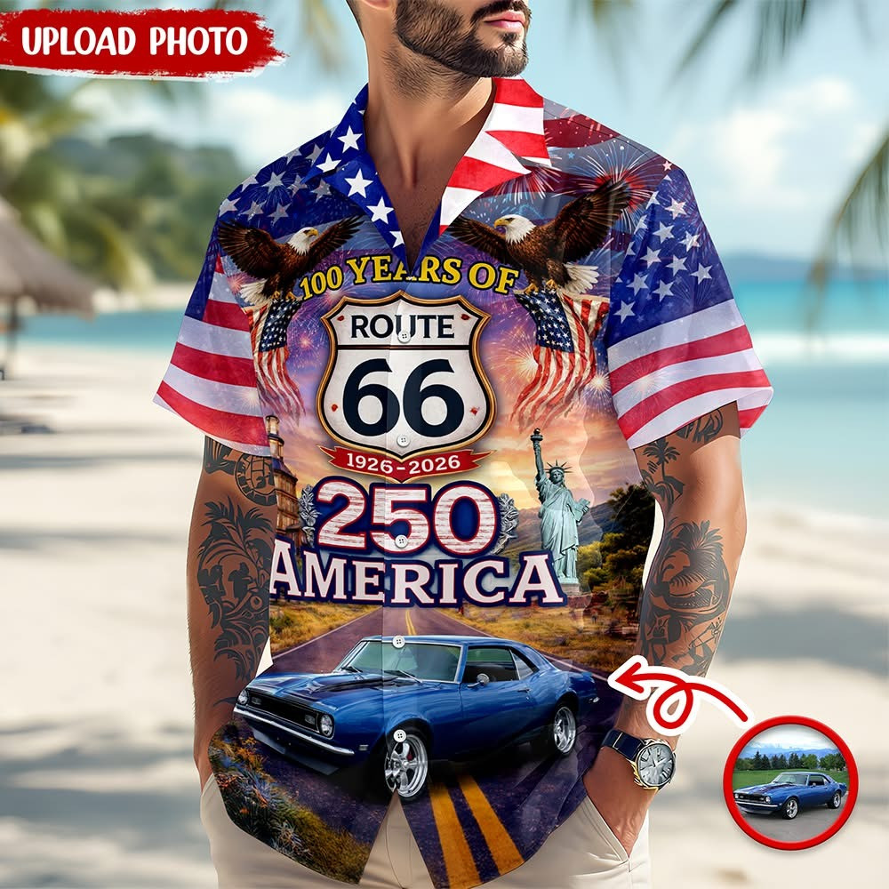 Personalized 100 Years Of Road Route 66 Hawaiian Shirt America 250th Anniversary Aloha Shirt Gifts