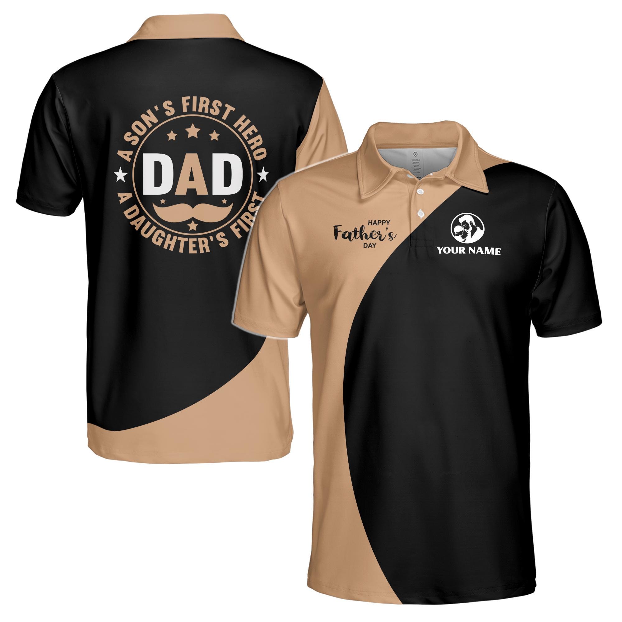 Personalized 3D Print Polo Shirt, Father's Day Gift