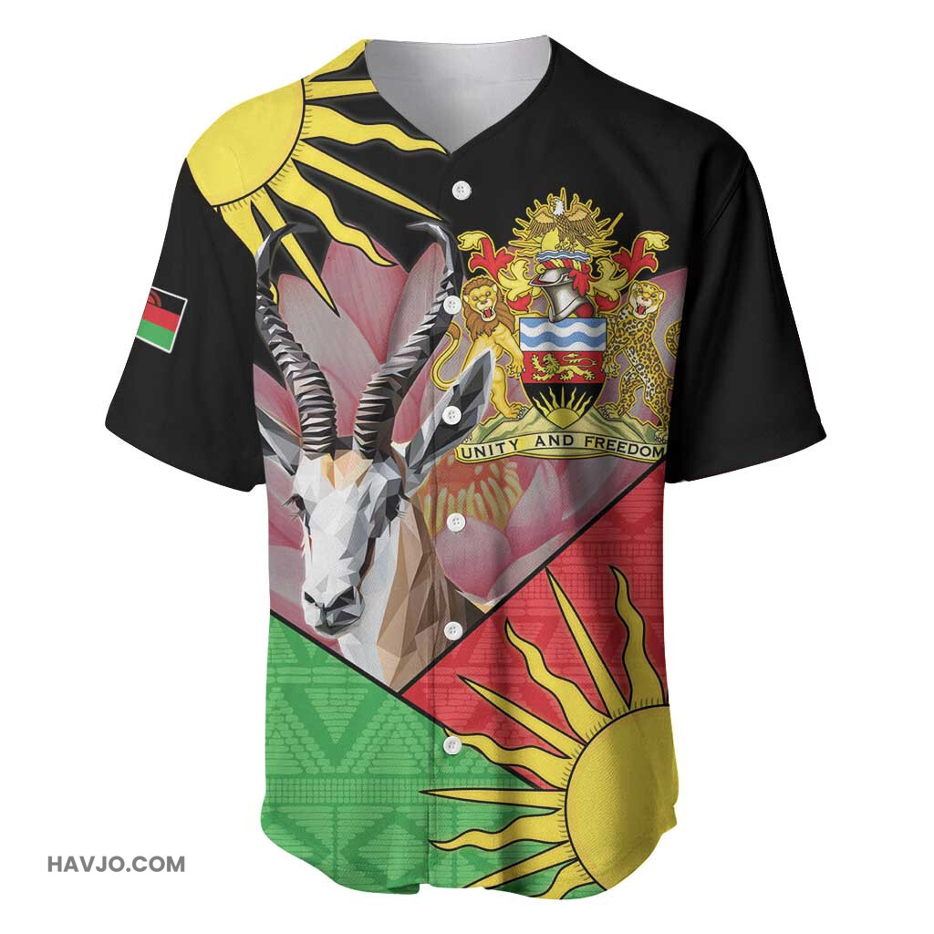 Personalized Africa Malawi Thomsons Gazelle With Lotus Baseball Jersey