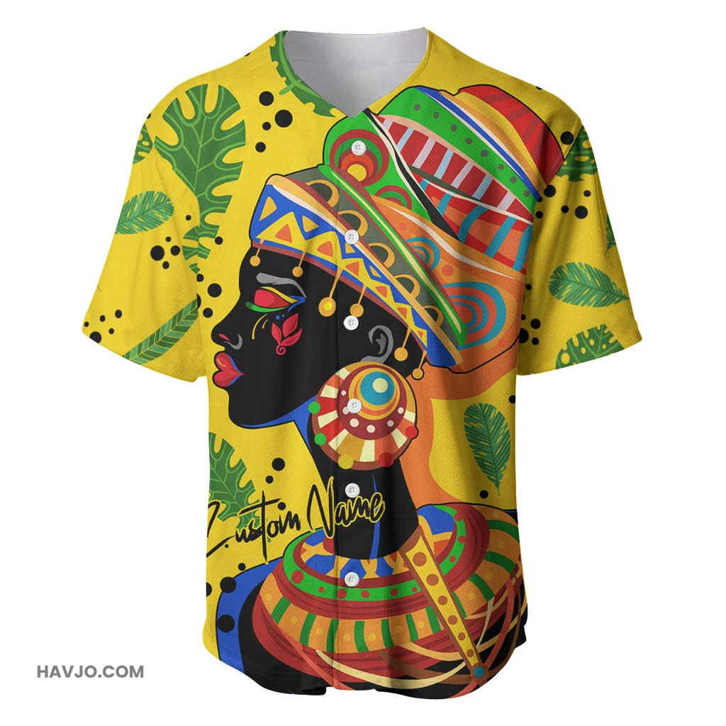 Personalized African Woman Tropical Style Baseball Jersey
