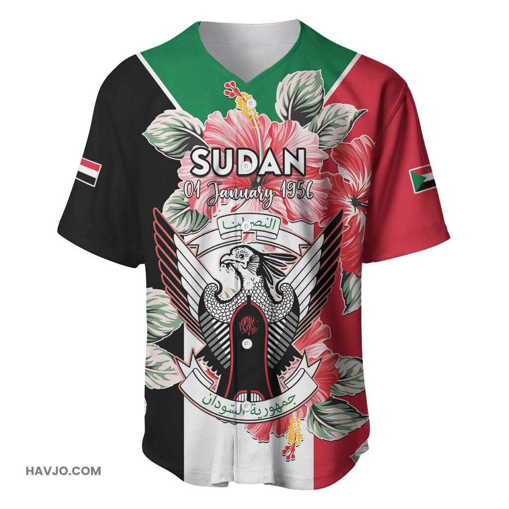 Personalized Afro Sudan Happy Independence Day Baseball Jersey