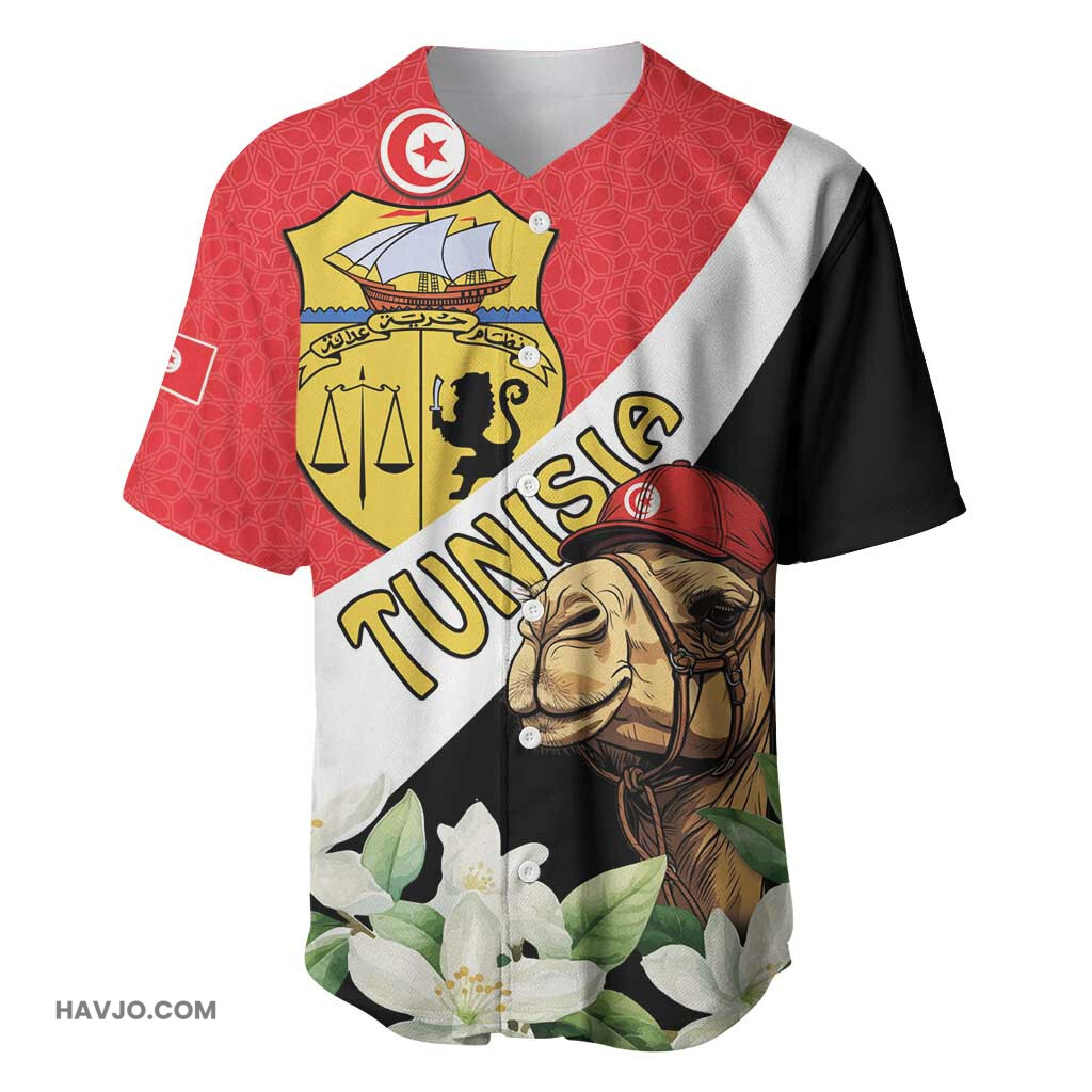 Personalized Afro Tunisia Camelus Dromedarius With Jasmine Baseball Jersey