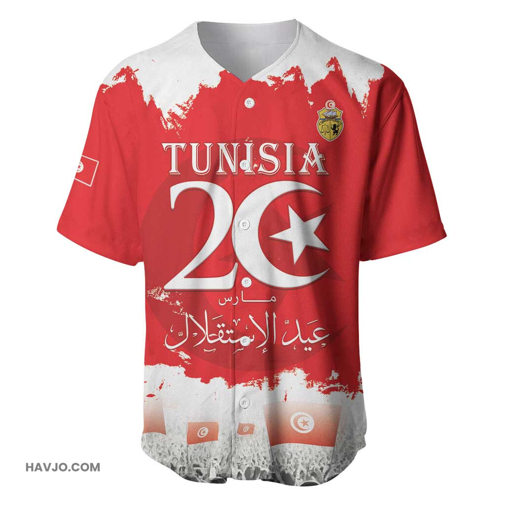 Personalized Afro Tunisia Happy 69th Anniversary Independence Baseball Jersey