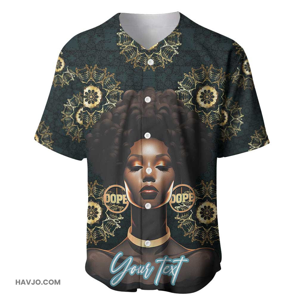 Personalized Afro Women Powerful African Pattern Baseball Jersey