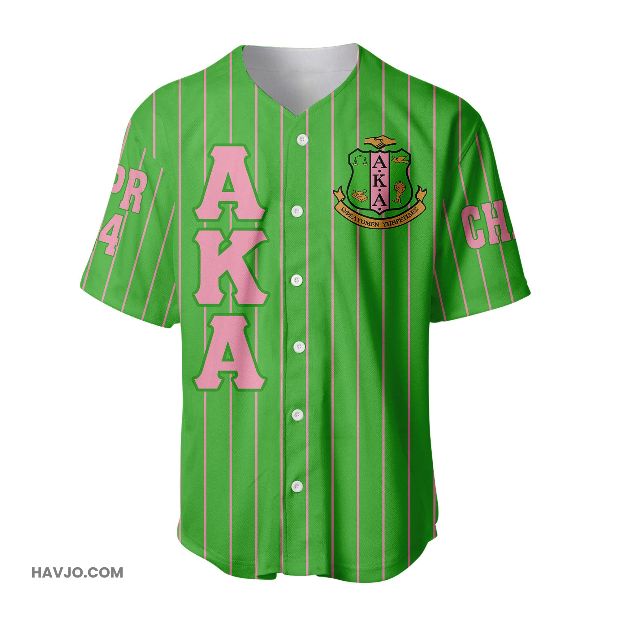 Personalized Aka Sorority Pin Striped Baseball Jersey