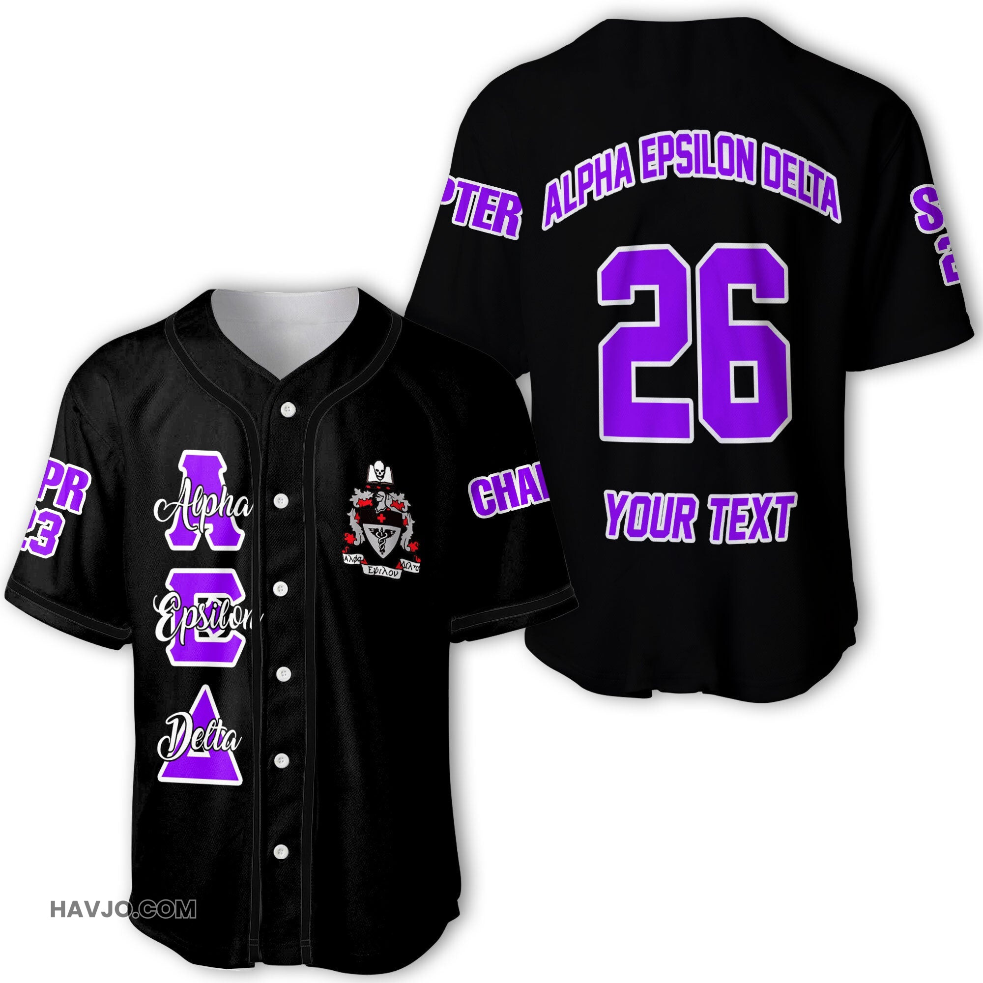Personalized Alpha Epsilon Delta Original Dark Baseball Jersey
