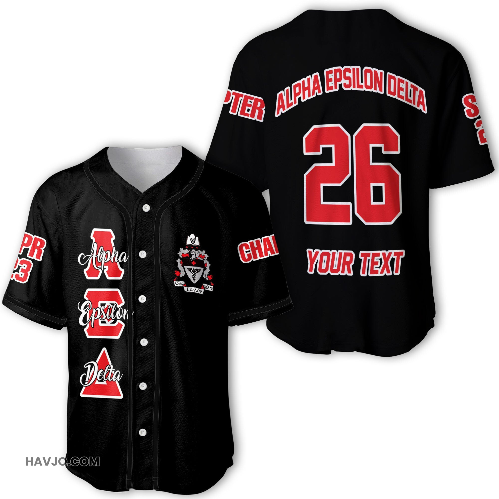 Personalized Alpha Epsilon Delta Original Dark Style Baseball Jersey