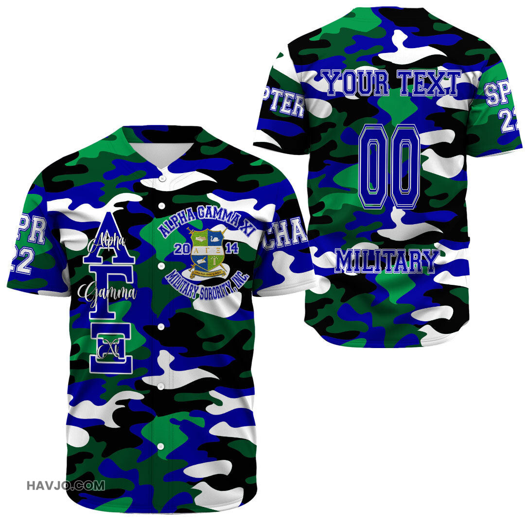 Personalized Alpha Gamma Xi Camos Baseball Jersey
