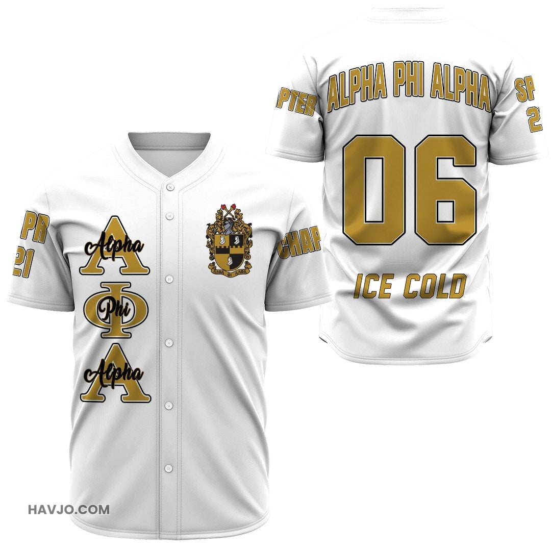 Personalized Alpha Phi Alpha (White)s Baseball Jersey