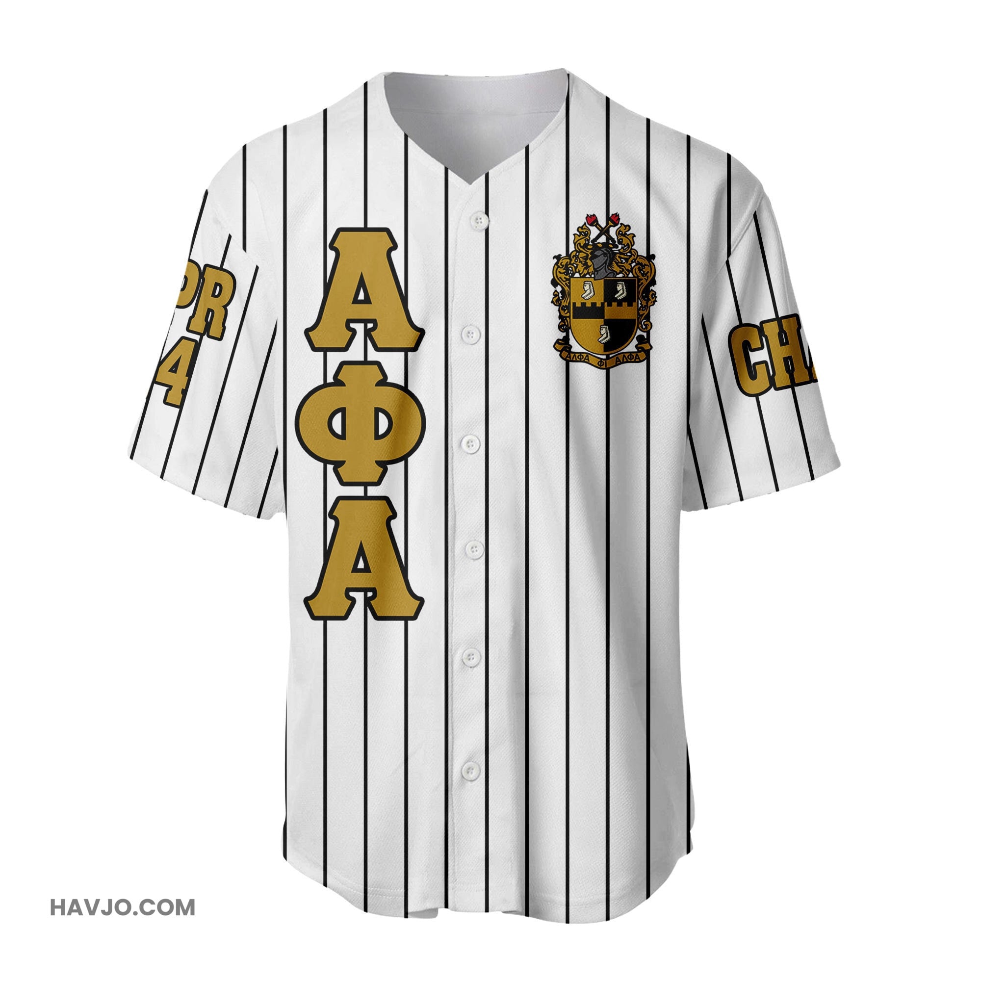 Personalized Alpha Phi Alpha Fraternity (White) Pin Striped Baseball Jersey
