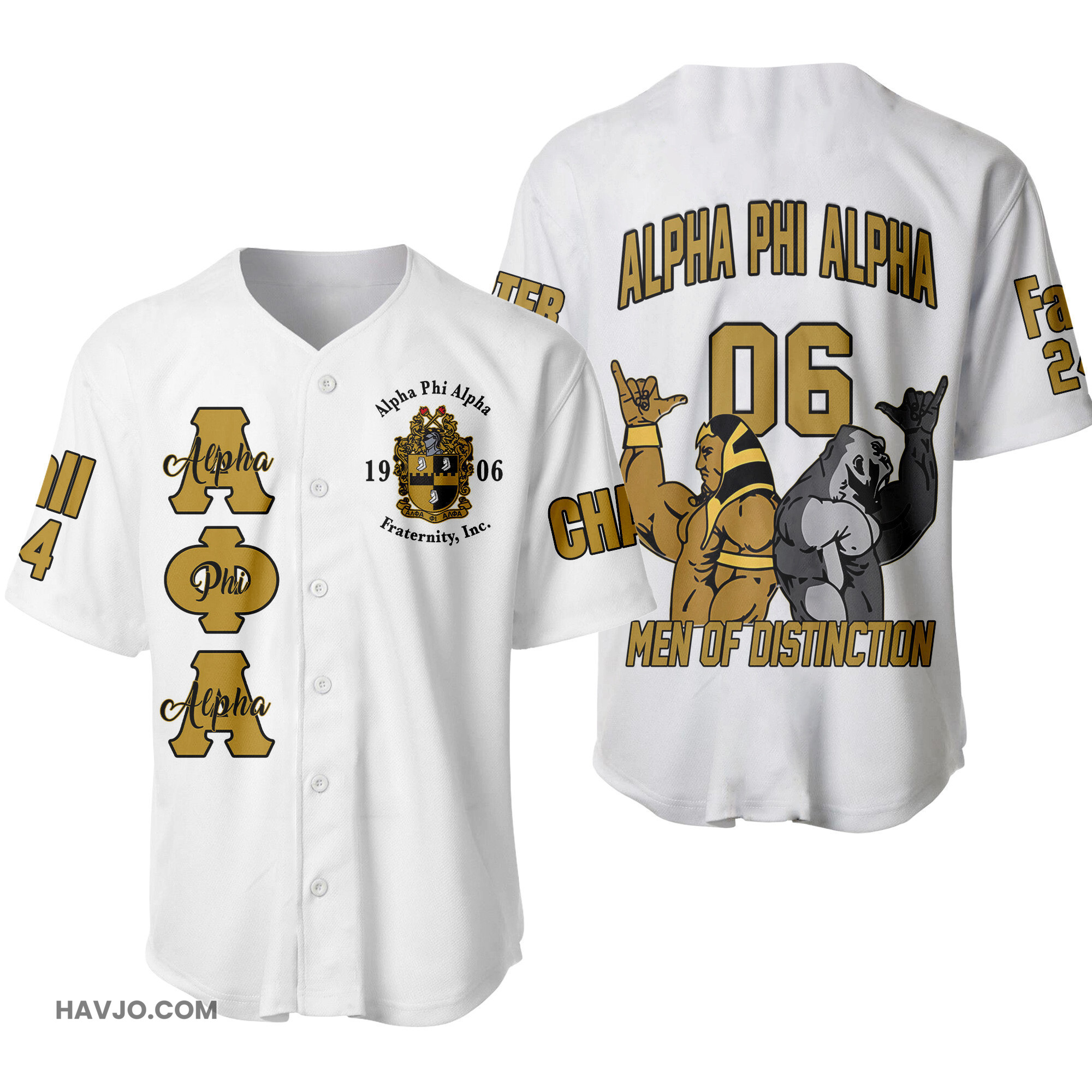 Personalized Alpha Phi Alpha Fraternity Handsign White Baseball Jersey
