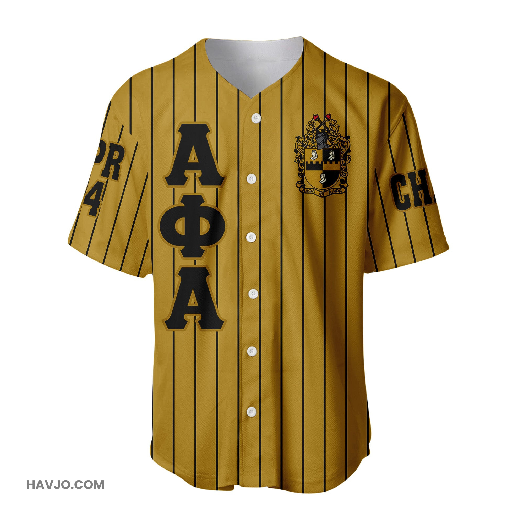 Personalized Alpha Phi Alpha Fraternity Pin Striped Baseball Jersey