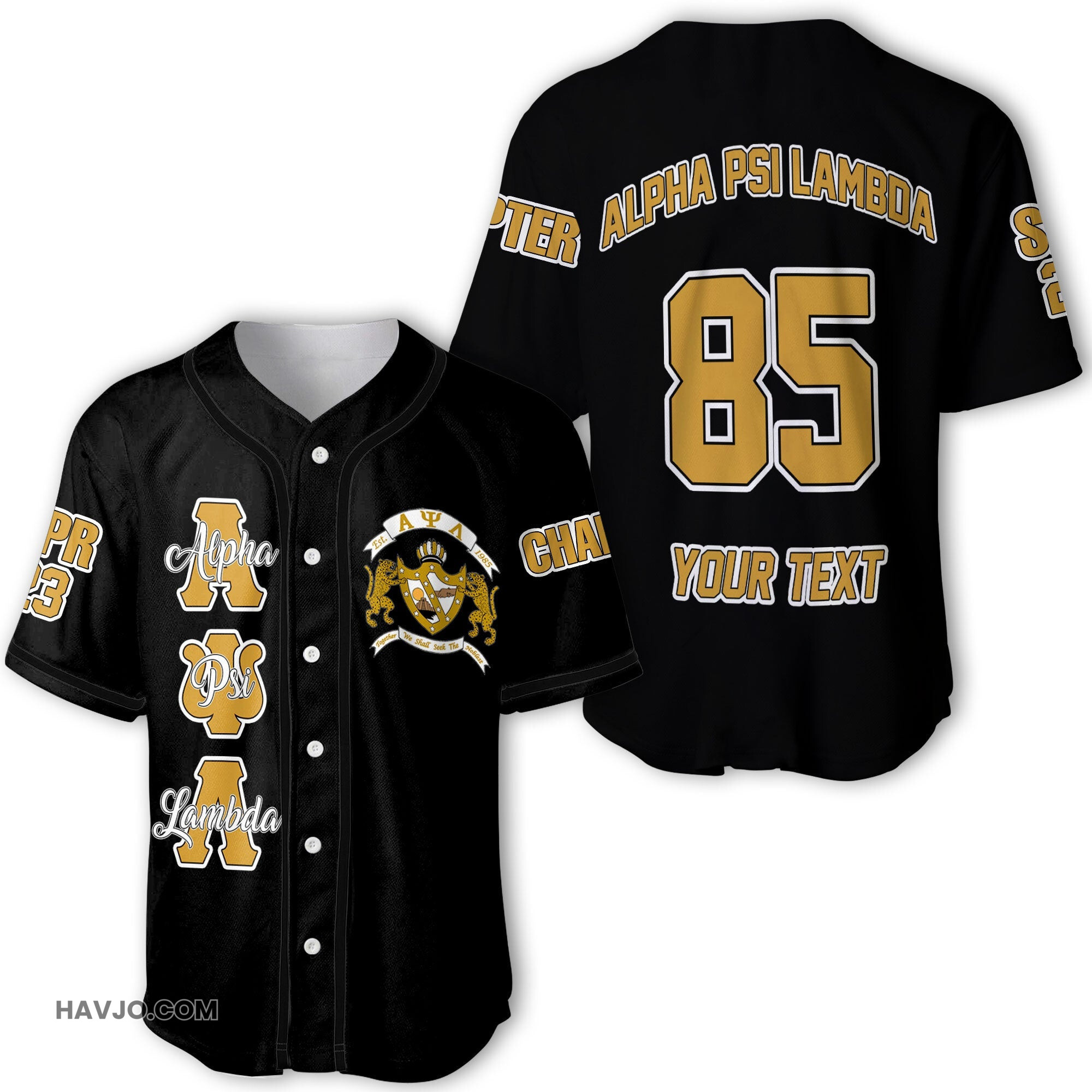 Personalized Alpha Psi Lambda Original Dark Style Baseball Jersey