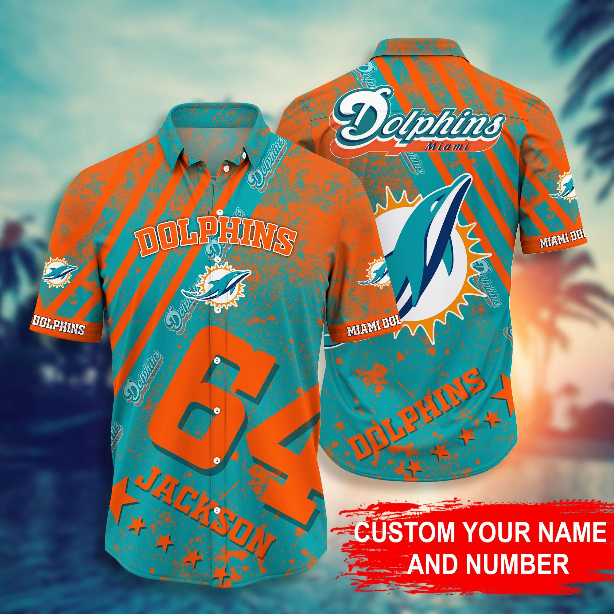 Personalized And Number Miami Dolphins1 Hawaiian Shirt Tropical Aloha Button Up