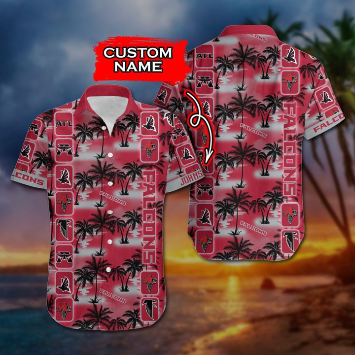Personalized Atlanta Falcons Hawaiian Shirt Tropical Aloha Button Up
