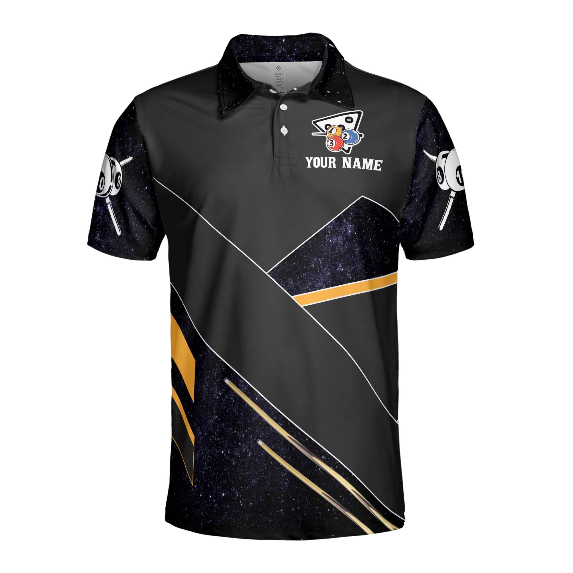 Alternative view of Personalized Billiard Team Name Men's Polo Shirt
