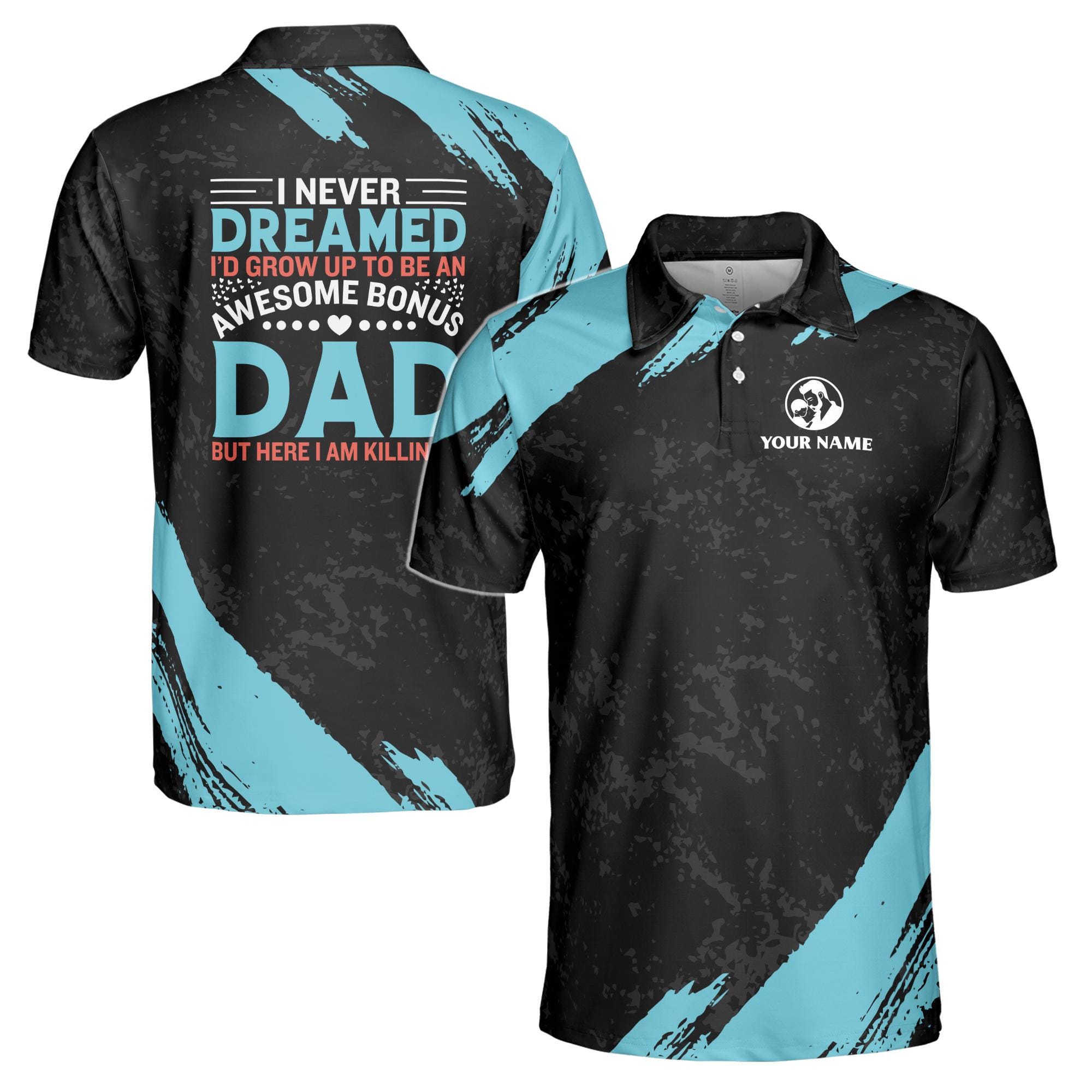 Personalized Bonus Dad Polo Shirt - 3D Print Men's Fashion