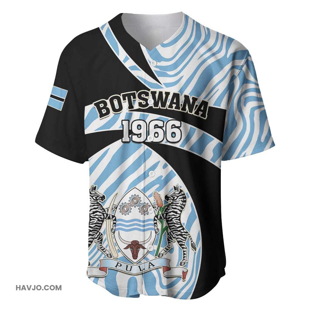 Personalized Botswana Independence Day Lefatshe la Botswana with Zebra Pattern Baseball Jersey