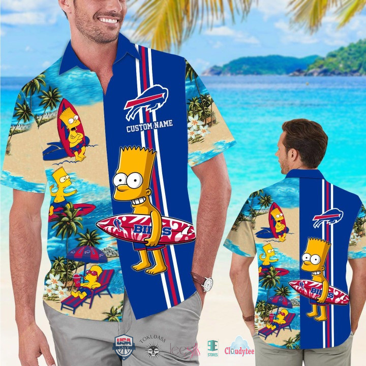 Personalized Buffalo Bills Bart Simpson Hawaiian Shirt Tropical Aloha Button Up