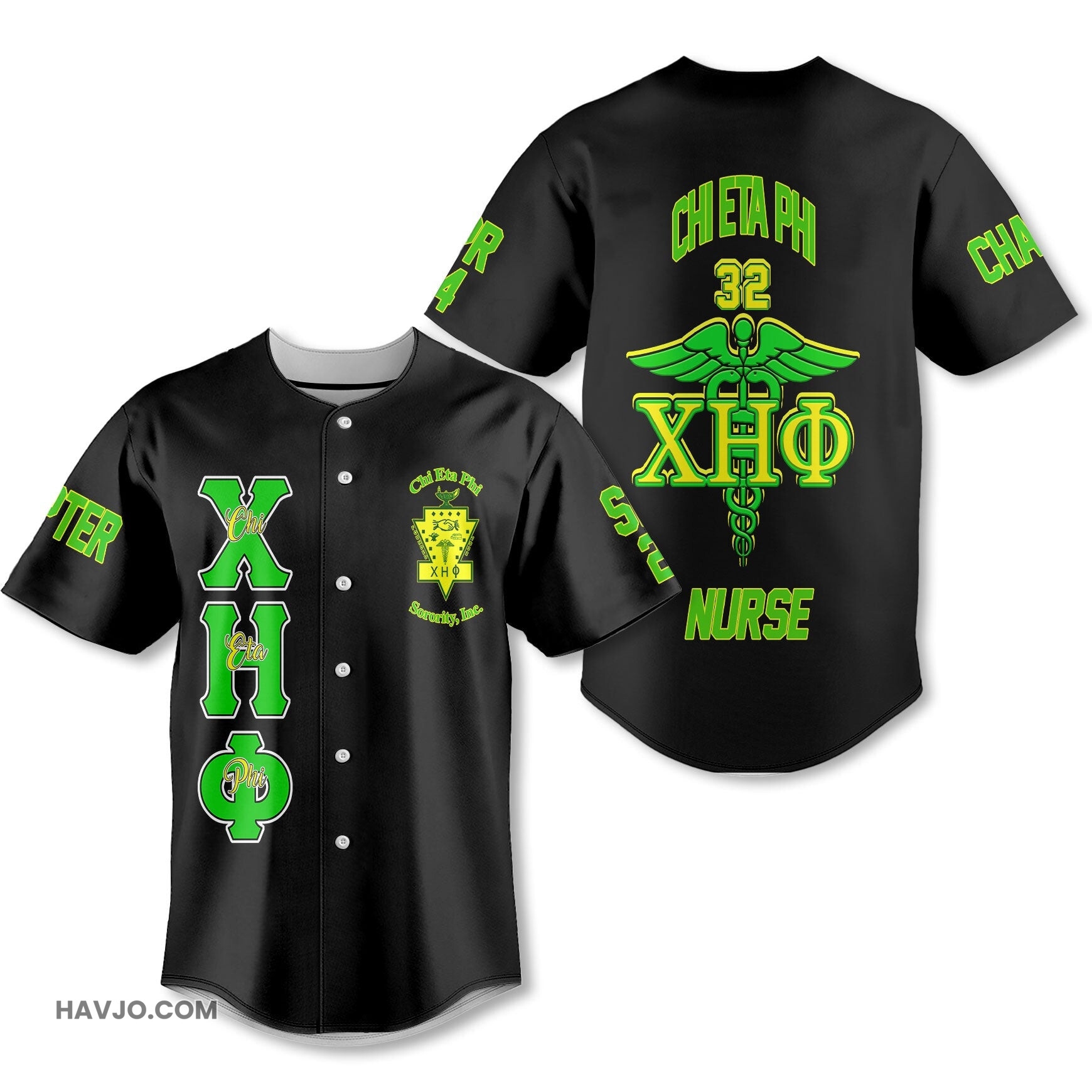 Personalized Chi Eta Phi Black CEP Cross Style Baseball Jersey
