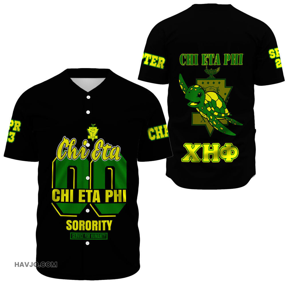 Personalized Chi Eta Phi Sorority Turtle Style Style Baseball Jersey