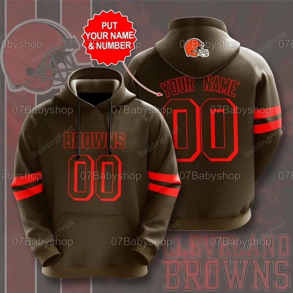 Personalized Cleveland Browns 01 NFL 3D All Over Print Hoodie