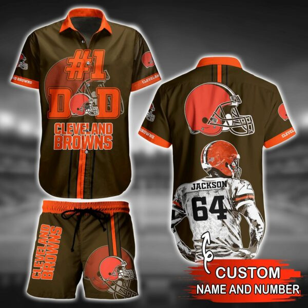 Personalized Cleveland Browns2 Hawaiian Shirt Tropical Aloha Button Up