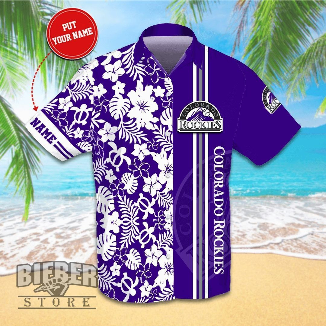 Personalized Colorado Rockies Hawaiian Shirt Tropical Aloha Button Up