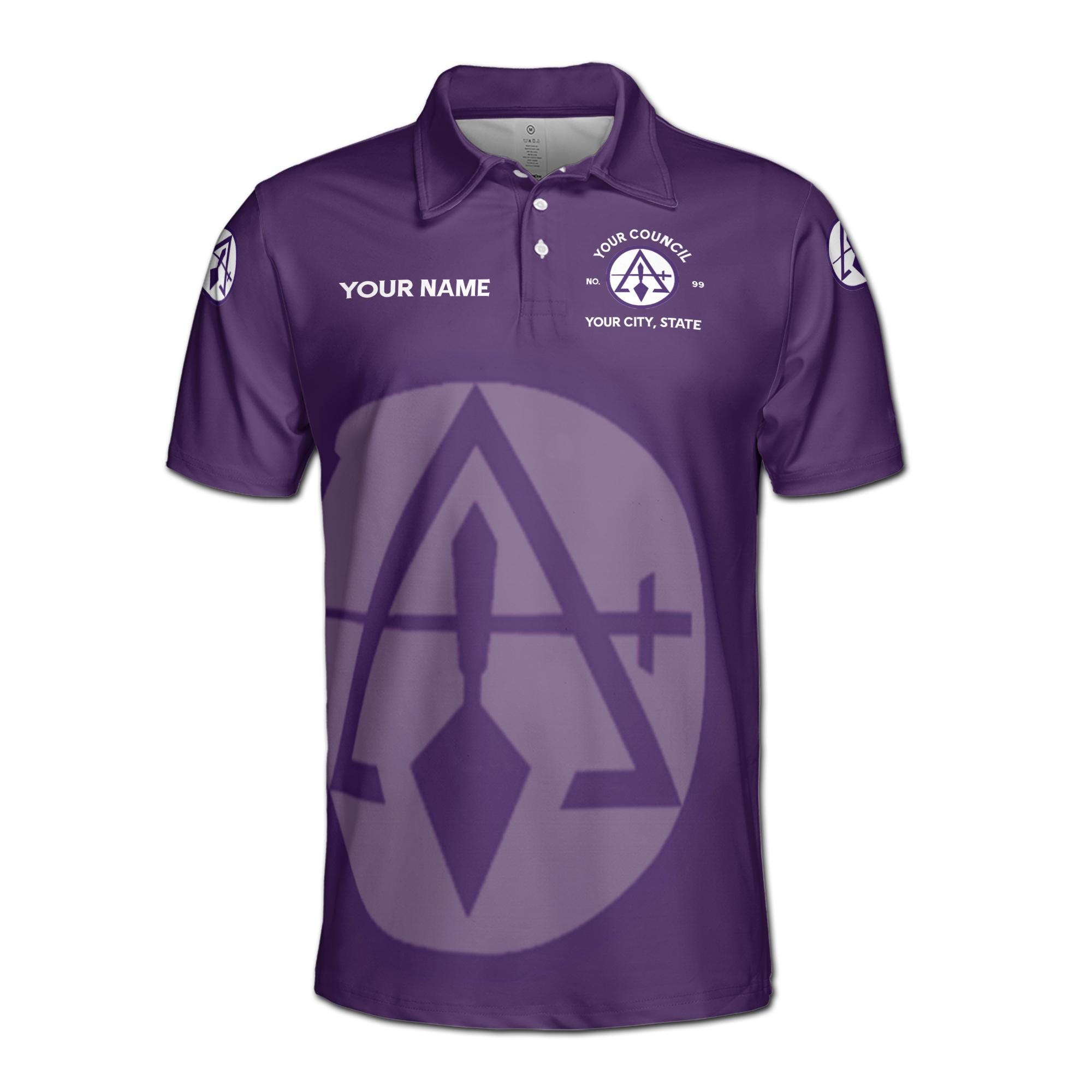 Alternative view of Personalized Cryptic Masonry Royal and Select Master Men's Polo Shirt