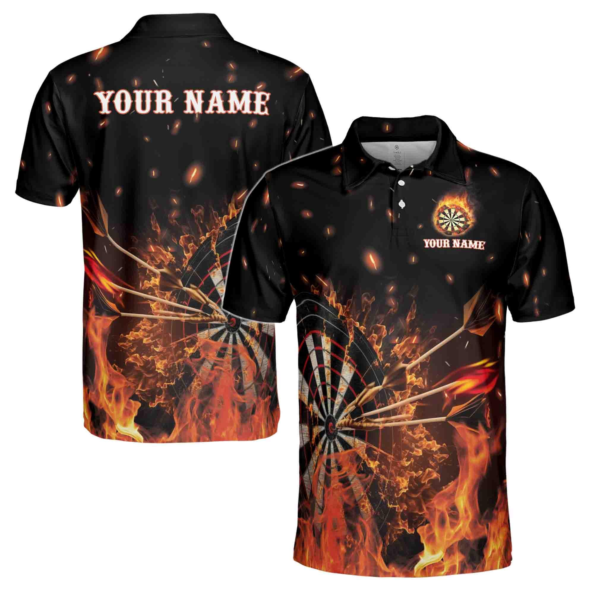 Personalized Darts Flame Men's Polo Shirt